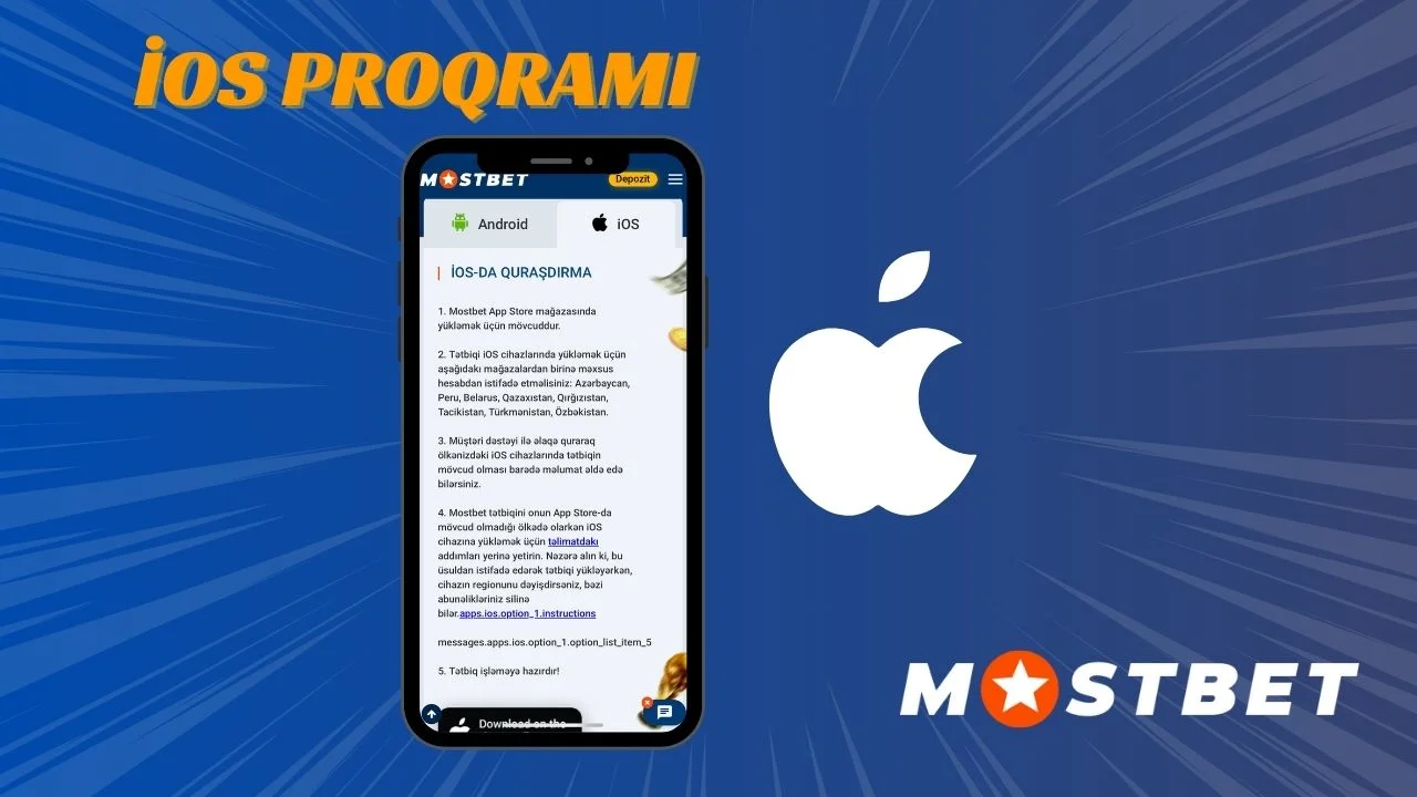 Mostbet iOS proqramı yüklə